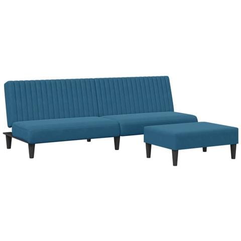 Set di Divani 2 pz Blu in Velluto - Foto 1