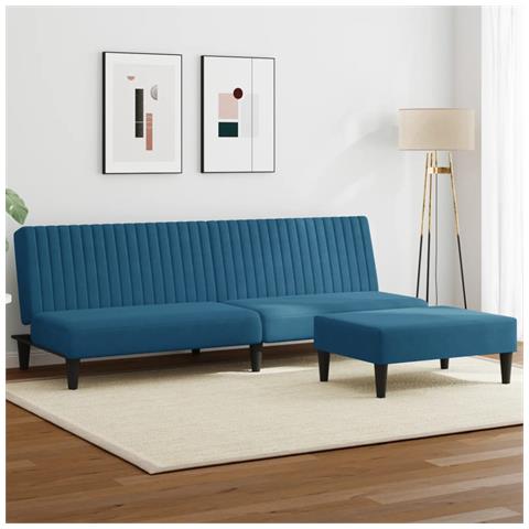 Set di Divani 2 pz Blu in Velluto - Foto 2