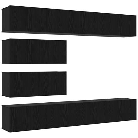 Set di Mobili TV da 10 Pezzi - Mobile Montato a Muro in Legno ingegnerizzato Quercia Nera - Foto 1