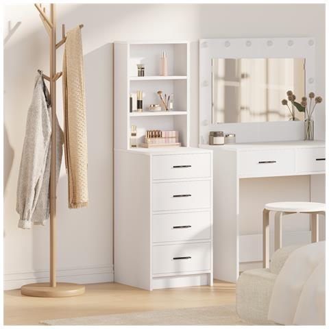 Highboard Bianco 40x41x135 cm in Legno Ingegnerizzato - Foto 2
