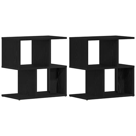 Comodino 2 pezzi Rovere Nero 50x30x51,5 cm Legno ingegnerizzato - Foto 1