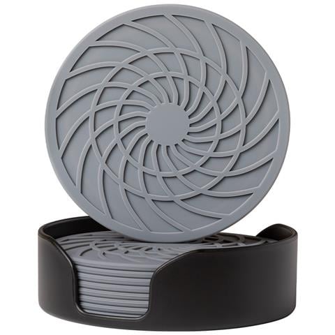Nuovo Sottobicchiere Rotondo In Silicone A Spirale Da 10 Cm - Protezione Termica E Antiscivolo Lightgrey - Foto 1