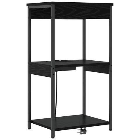 Comò con stazione di ricarica Rovere nero Legno multistrato - Foto 1