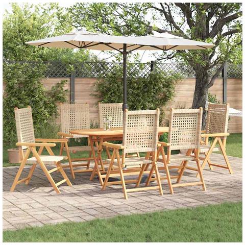 Set da Pranzo per Giardino 7 pcs Beige - Foto 2
