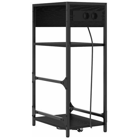 Armadio da Notte Rovere nero 40 x 27 x 76 cm Legno multistrato - Foto 1