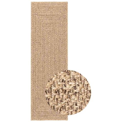 Tappeto ZIZUR Beige 200x200 cm Aspetto Iuta Interni ed Esterni - Foto 1