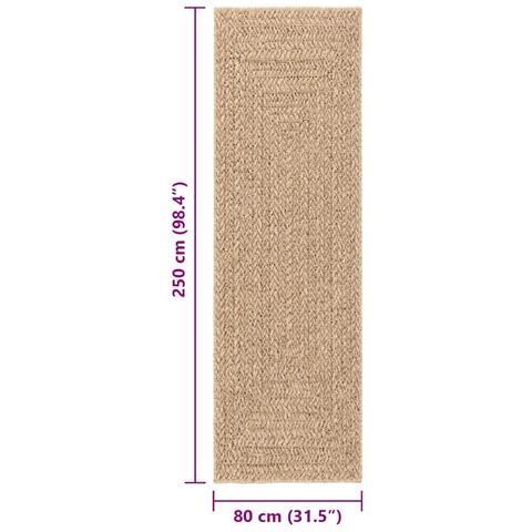 Tappeto ZIZUR Beige 200x200 cm Aspetto Iuta Interni ed Esterni - Foto 8