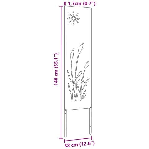 Pannello Decorativo da Giardino Altro Nero 32 x 140 cm - Foto 9