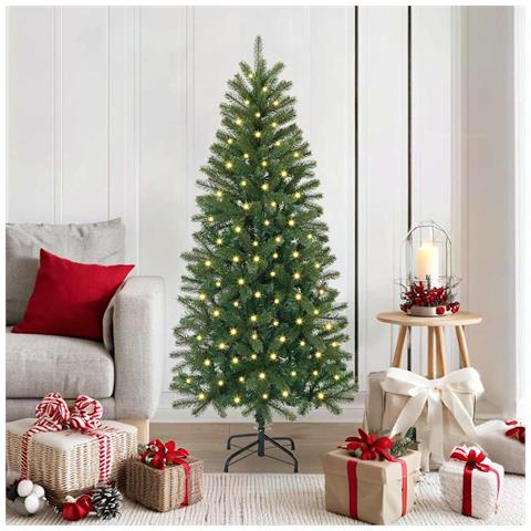 Albero di Natale artificiale con 150 LED Verde 150 cm PE e PVC - Foto 2