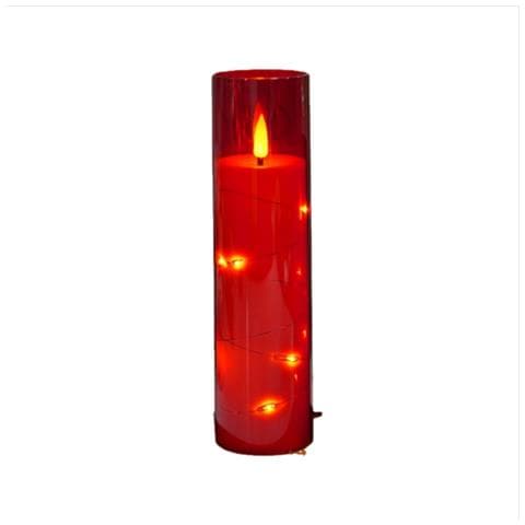 Candela Led Rossa Senza Fiamma (5.5x16cm) - Perfetta Per Natale E Feste - Foto 1