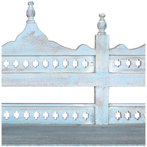 Scaffale In Legno Scolpito Blu 90x40x166 - Foto 8