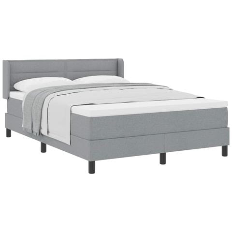 Letto a molle Grigio chiaro 200 x 140 cm Poliestere - Foto 1