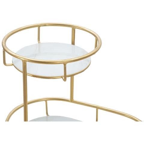 Espositore Svuotatasche 2 Livelli In Ferro Dorato E Vetro 36x22,5x27 Cm - Foto 2