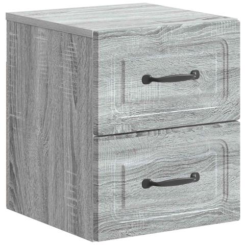 Mobiletto da notte a muro Grigio Sonoma 34,5 x 33 x 40 cm - Foto 1