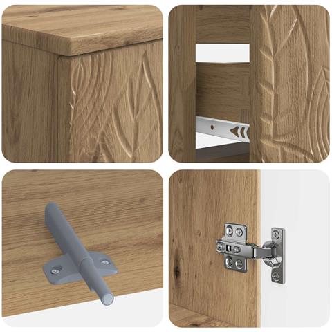 Set di Armadi da Bagno da 2 Pezzi DELFT Rovere Artigianale - Foto 7