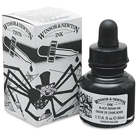 Flacone D'inchiostro Resistente All'acqua, Con Contagocce, 30 Ml, Colore: Nero Indiano - Foto 1