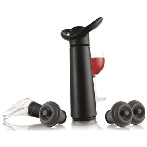 Set Salvavino Con Tappi Per Il Vuoto E Versatore Vacu Vin, 5 Pezzi Nero - Foto 5