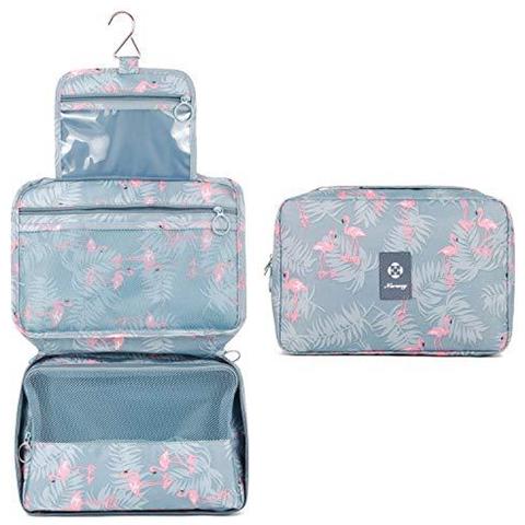 Viaggi Hanging Toeletta Della Lavata Di Trucco Cosmetico Dellorganizzatore Per Le Donne Ragazze Bambini Impermeabile (a-flamingo)  - Foto 1