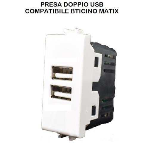 Presa Usb Doppia 2a Bticino Matix Compatibile - Foto 1