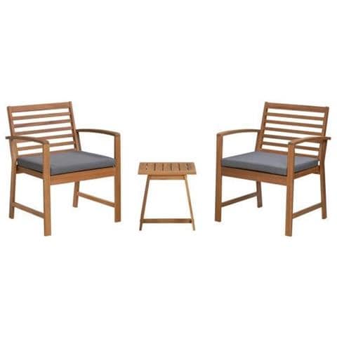 Set Di Mobili Da Giardino In Legno Di Acacia Fsc Con Cuscini - 2 Persone - Cali - Grigio - Foto 1