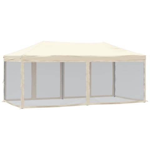 Tenda Per Feste Pieghevole Con Pareti Laterali Crema 3x6 M - Foto 2