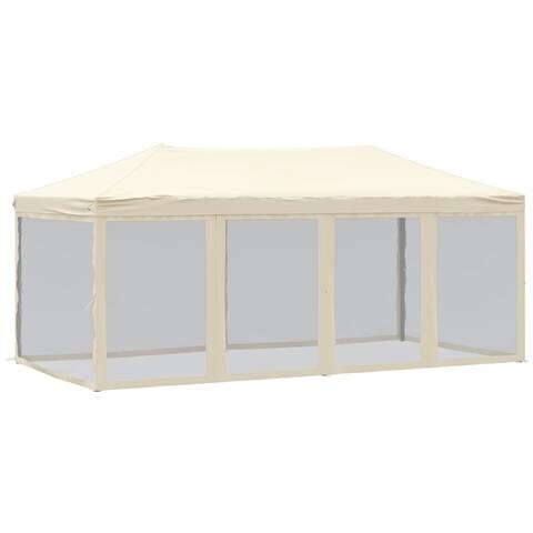 Tenda Per Feste Pieghevole Con Pareti Laterali Crema 3x6 M - Foto 1
