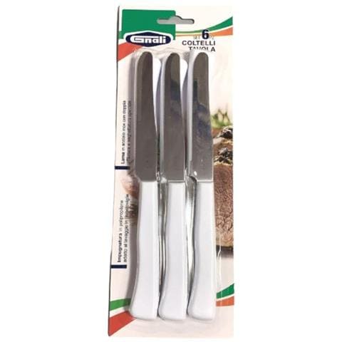 , Set 6 Coltello Tavola Bianco, Lama Dentata Cm 11 - Foto 1