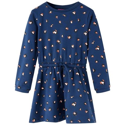 Abito Da Bambina A Maniche Lunghe Blu Marino 104 - Foto 1