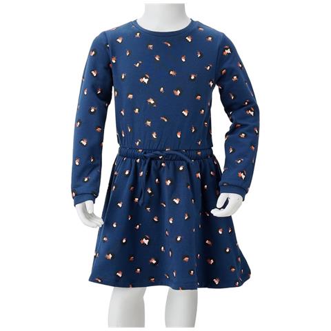Abito Da Bambina A Maniche Lunghe Blu Marino 104 - Foto 8