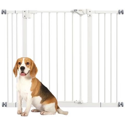 Cancellino Per Cani Regolabile Fino A 100 Cm Senza Viti Con 2 Estensioni E Altezza 72 Cm, Bianco - Foto 1