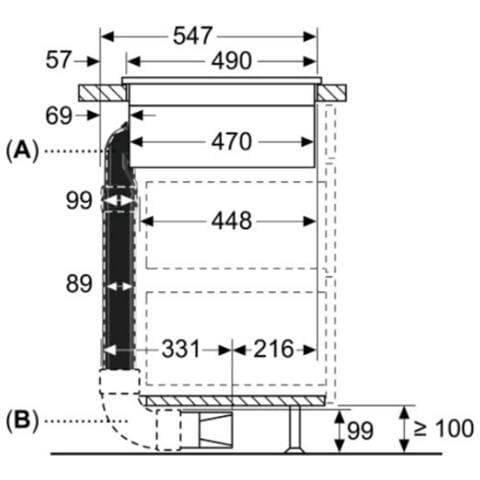 Kit di montaggio per Cappa HZ9VDKE1 400mm Colore Nero - Foto 2