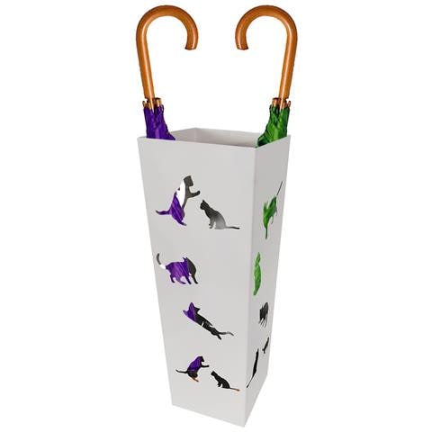 Portaombrelli Bianco Per Ingresso Design Gatti Porta Ombrelli 15.5 X 15.5 X 49cm - Foto 2