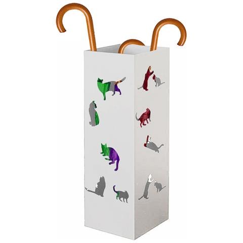 Portaombrelli Bianco Per Ingresso Design Gatti Porta Ombrelli 15.5 X 15.5 X 49cm - Foto 1