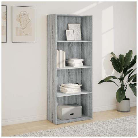 Libreria Grigio Sonoma 60x30x152 Cm In Legno Multistrato - Foto 3