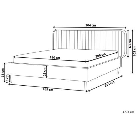 Letto Matrimoniale Velluto Beige 180 X 200 Cm Brin - Foto 8