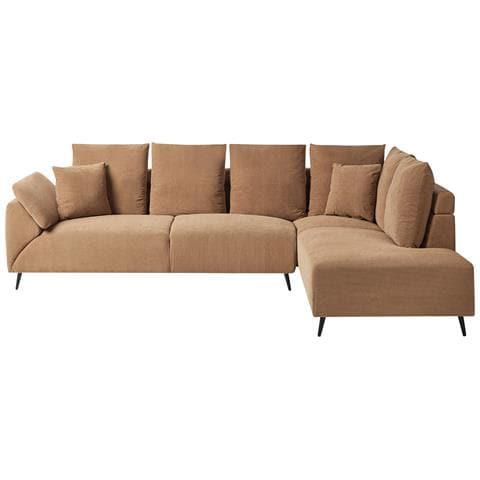 Divano Angolare 4 Posti Lunner Velluto A Coste Marrone Lato Sinistro - Foto 9