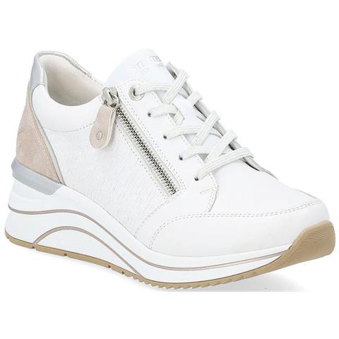 Leisure Trainers White Sneakers Pelle Scarpe Donna Bianco Eu 39, D0t03-80 - Foto 1