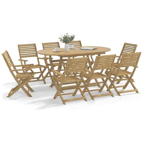 Sedie Giardino Pieghevoli 6pz 54,5x61,5x86,5 cm Massello Acacia - Foto 7