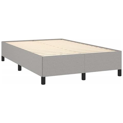 Letto a Molle Materasso e LED Grigio Chiaro 120x190 cm Tessuto - Foto 2