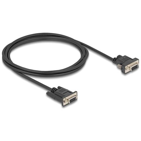 Cavo seriale RS-232 da D-Sub9 femmina a D-Sub9 femmina Connessione di alimentazione al pin 9 da 2 m - Foto 1