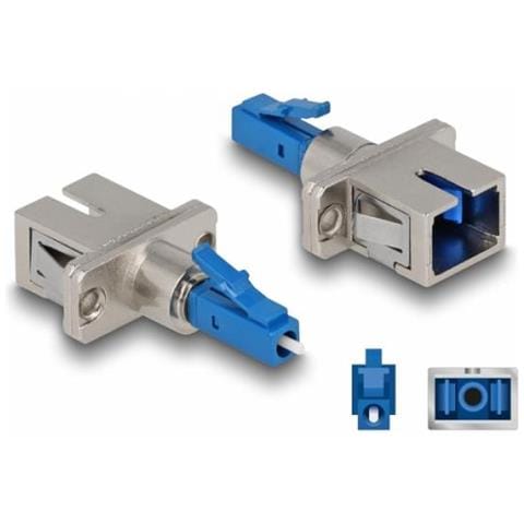 Accoppiatore ibrido in fibra ottica LC Simplex maschio per SC Simplex femmina blu - Foto 1