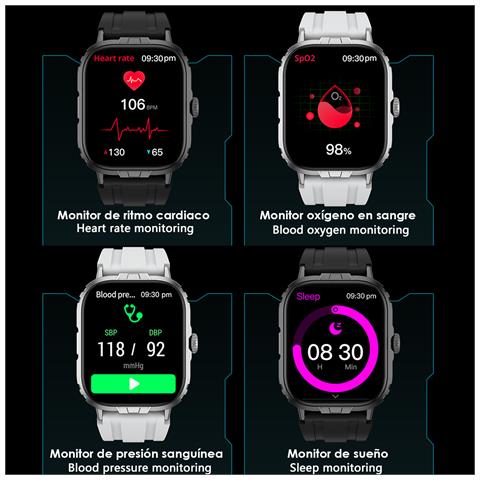 Smartwatch M106 Con Doppio Cinturino, Uno In Silicone E L'altro In Nylon. Notifiche Delle App, Monitoraggio Della Salute, Modalità Sportive. - Foto 2