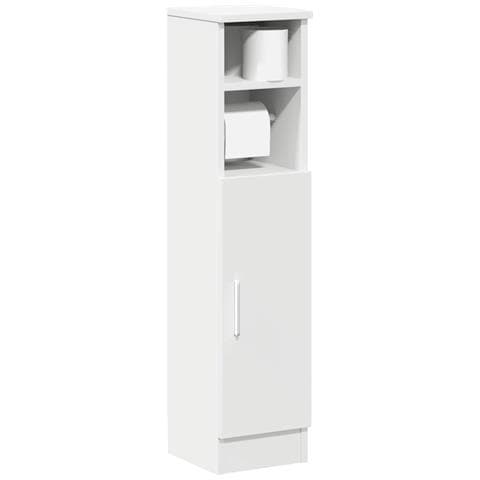 Mobile Da Bagno Con Portarotolo Bianco 20,5x22x90 Cm - Foto 1