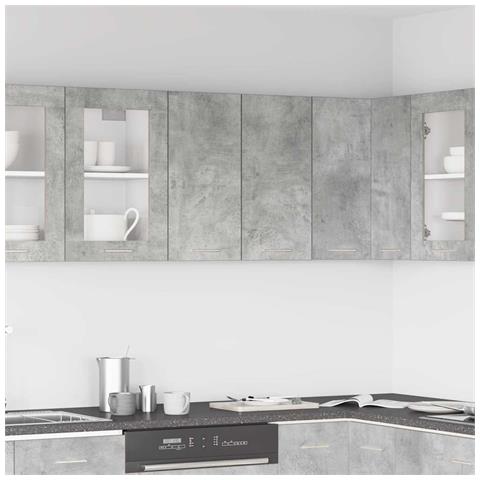 Pensile Da Cucina Grigio Cemento 60x31x60 Cm Legno Multistrato - Foto 3