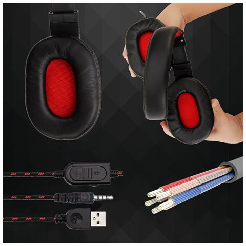 Cuffie Sy733mv. Cuffie Da Gioco Con Microfono, Connessione Minijack Per Pc, Laptop, Ps4, Xbox One, Mobile, Tablet. Controllo Del Volume - Foto 4