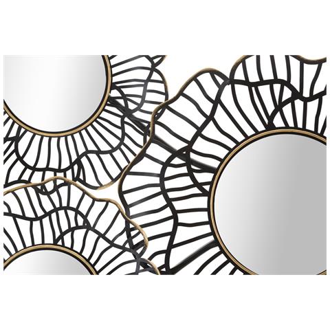 Decorazione In Metallo 3d Cerchi 3 - Nero - Metallo - 121x5x56 Cm - Foto 2