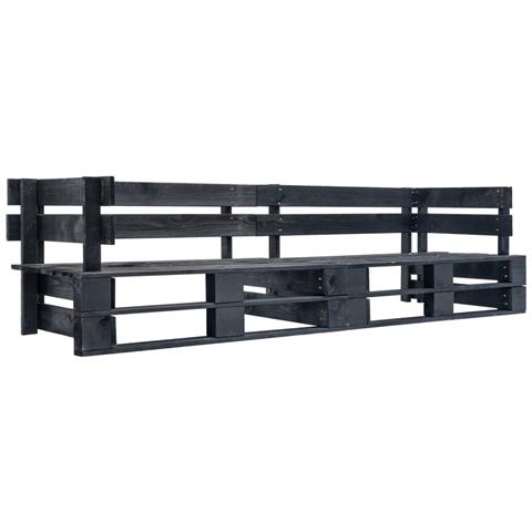 Divano Da Giardino A 2 Posti Su Pallet Nero In Legno - Foto 2