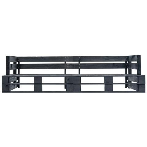 Divano Da Giardino A 2 Posti Su Pallet Nero In Legno - Foto 1