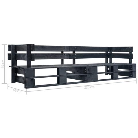 Divano Da Giardino A 2 Posti Su Pallet Nero In Legno - Foto 3
