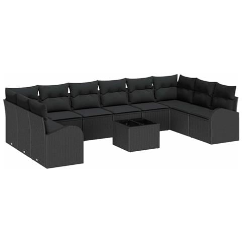 Set Divano Giardino con Cuscini Beige Polyrattan - Foto 1